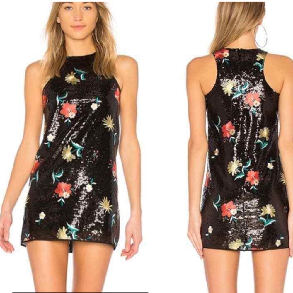 NWT lovers + friends sequin and embroidered dress , size large